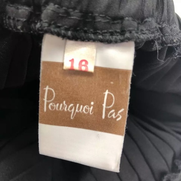 Pourquoi Pas Women's Pencil Skirt Black Knee Length Elastic Waist 16 - Picture 5 of 6